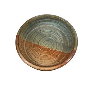 Handmade Pottery Small Bowl Two Toned Glaze signed Fay Krapf NC Stonewear